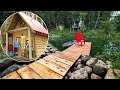 Living Off Grid - My First Full Week! - Building Pond Dock, Fish Catch, Cabin Projects