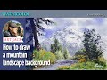 Watercolor | How to draw a mountain landscape background | Cool tracking | Easy tutorial [ART JACK]