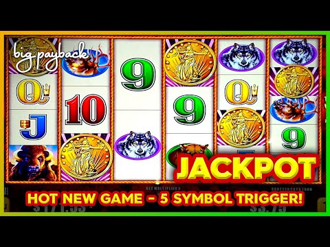 JACKPOT HANDPAY! Buffalo Gold Max Power Slot - 5 SYMBOL TRIGGER!