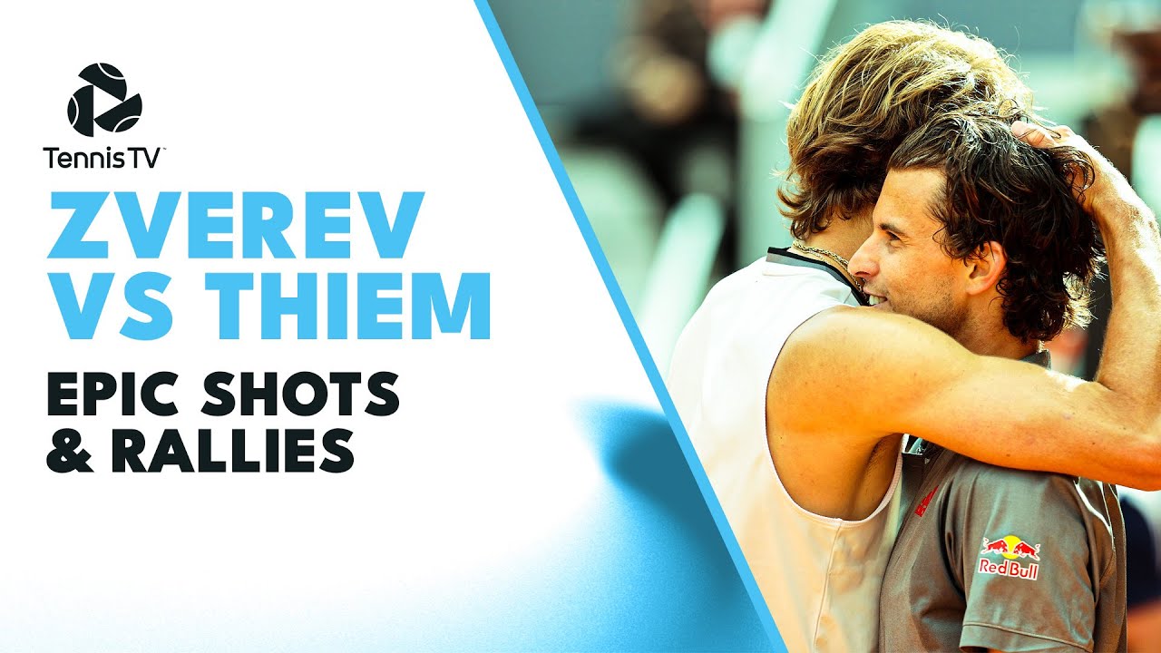 Alexander Zverev vs Dominic Thiem EPIC Shots and Rallies