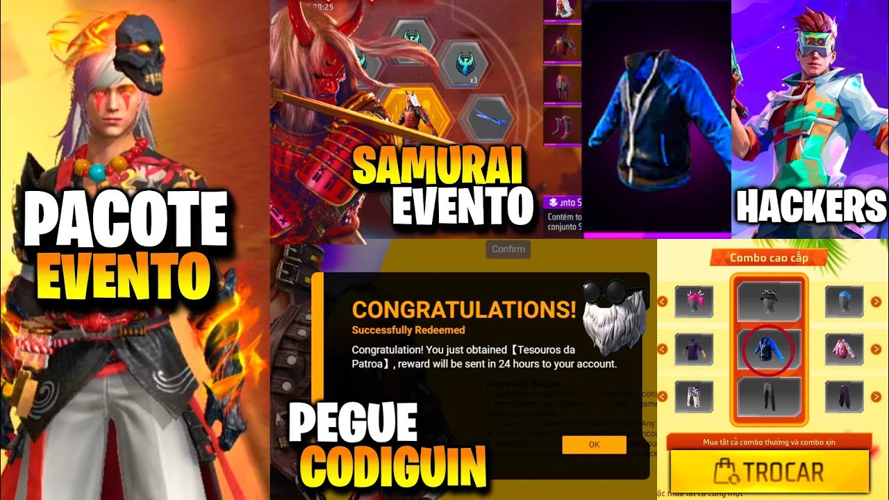 CORRE! MAIS CODIGUIN DA BARBINHA, HACKERS SIGMAX E EVENTO MONTE SUA SKIN -  NOVIDADES FREE FIRE 