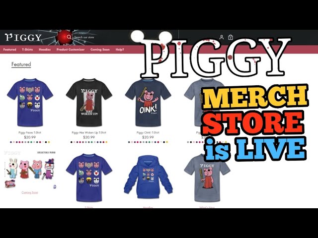 Piggy Merch Store Is Live Official Plushy T Shirts Hoodies Youtube - roblox piggy merch plush