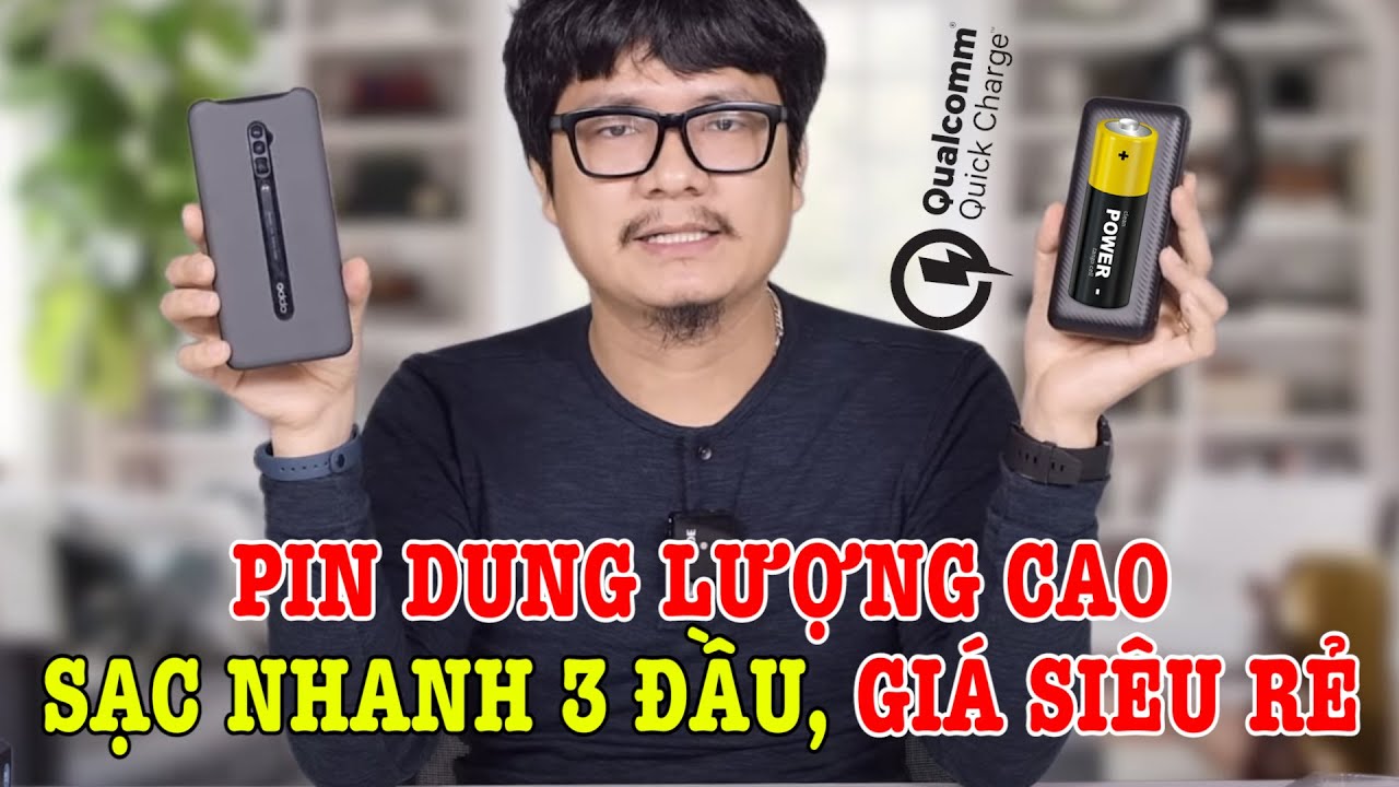 Pin dự phòng siêu lớn SẠC NHANH 3 ĐẦU với GIÁ CỰC RẺ cho anh em đây