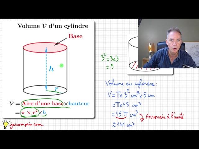Cours ♢ Volume du cylindre • Comprendre la formule et savoir l'appliquer ♢  Cinquième - YouTube