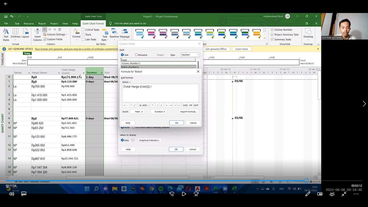 Ms Project Rab Cara Memasukkan RAB Menggunakan Microsoft Project | Muh.Rizal D0119344 ...