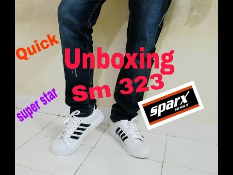 sparx men's black & white sneakers sm 323