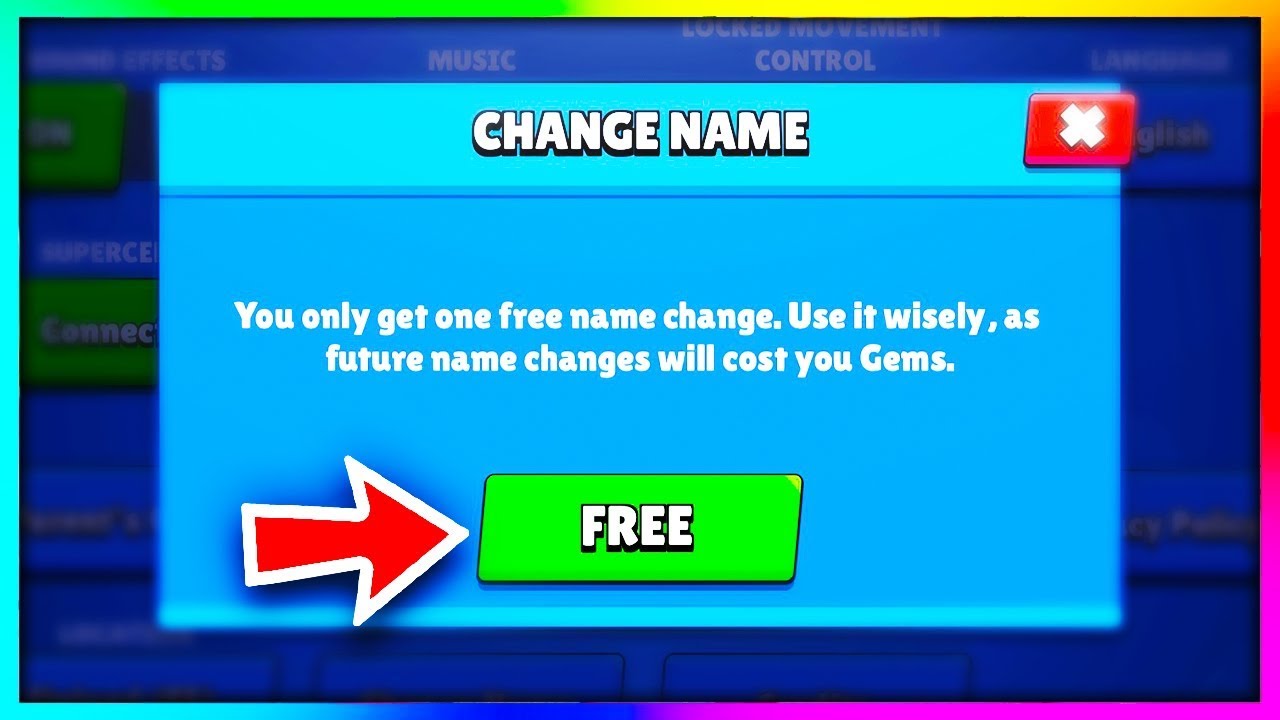 I Got Another Free Name Change In Brawl Stars Youtube - how to get a green name in brawl stars