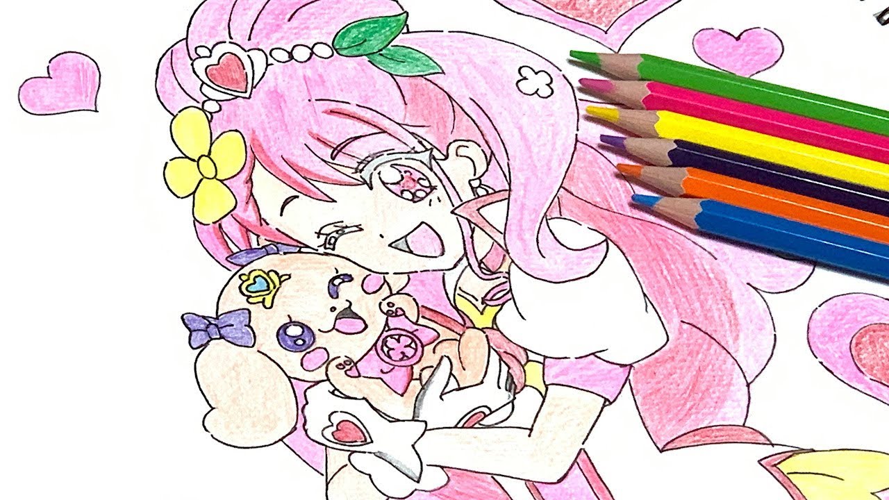 ヒーリングっど プリキュアのキュアグレースのイラストを描いてみた Youtube