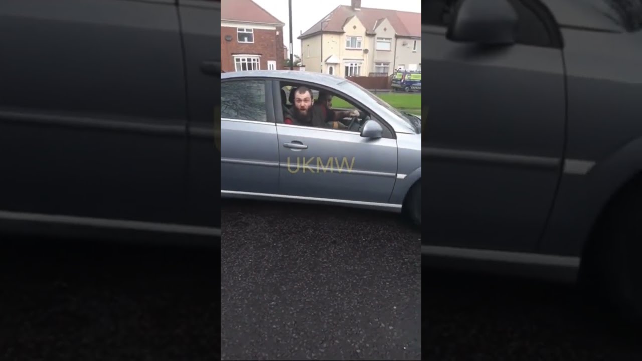 UK Angry Man Wheel Spins Car Goes Berserk On Neighbour 