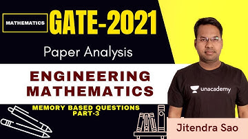 Memory Based Questions - III of GATE 2021 | Afternoon Session | Engineering Mathematics | Jitendra