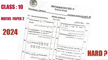 Maths Class 10 SSC-2 Annual Paper 2024 | Federal Board