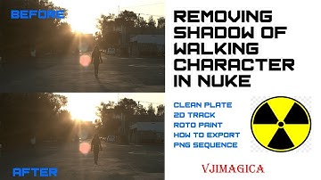 Removing Shadow using 2D tracker , Roto Paint , Clean Plate in Nuke 👉 Full Tutorial | VJIMAGICA