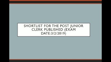 CSEB KERALA SHORTLIST PUBLISHED FOR THE POST JC