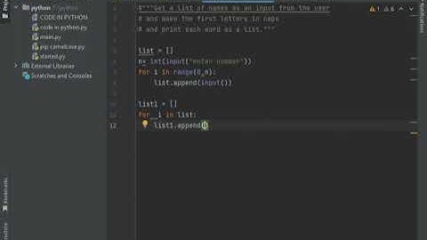 Python programming || list input || first letter caps || printing in seperate list.