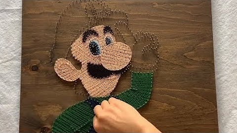 Time Lapse String Art - Luigi - Nintendo Fan Art - Super Mario Bros - DIY Decor - Game Room