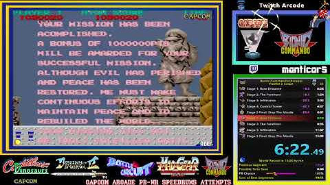 Bionic Commando, Capcom Arcade-1987. Pacifist Arcade Loop 1: 6:01 and Loop 2: 13:24