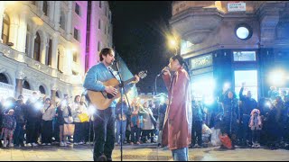 HUNDREDS turn their LIGHT ON for STREET PERFORMERS | Atticus Blue, Leire - Suspend Our Love In Time