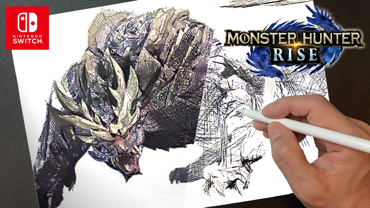 Drawing モンハンライズ 怨虎竜マガイマガドを描いてみた Magnamalo Monster Hunter Rise Painting プロクリエイトイラスト Artycoaty Youtube