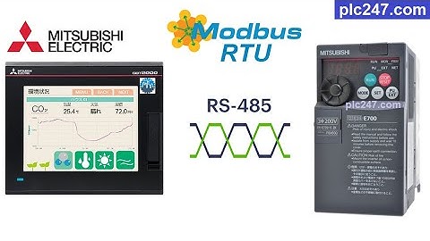 Mitsubishi HMI "Modbus RTU" FR-E720 Inverter Tutorial