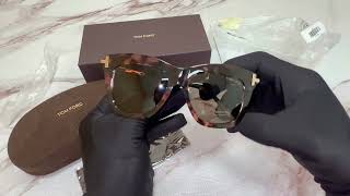 Unboxing Tom Ford Sunglasses Women's Dasha TF622 56E Shiny Pink Havana-Rose Gold/Roviex Tom Ford Frames Womens