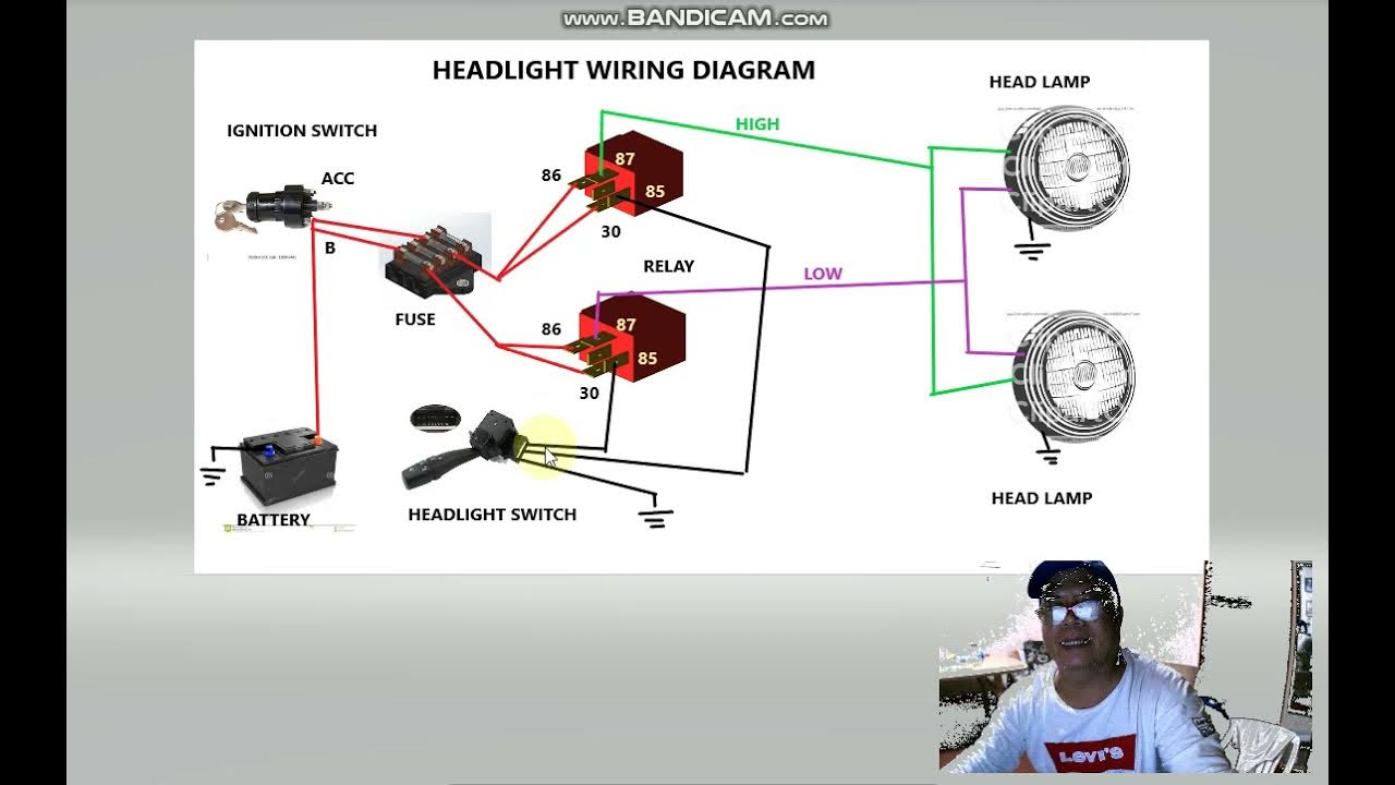 HEADLIGHT WIRING DIAGRAM NEGATIVE TRIGGER (LOW SIDE COMMON). YouTube