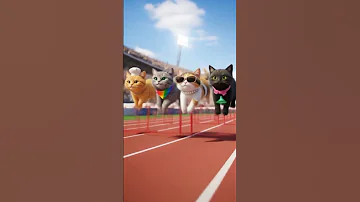 Cat Lympics LA 2028 Day 2 Track Field 400m Hurdles DreamScreenAI CatLympics 