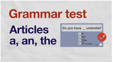 English grammar test for beginners | Articles a an the | 20 questions