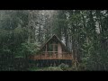 Rain Sounds and Thunder in Foggy Forest - Rain Thunderstorm for Sleep, Study and Relax