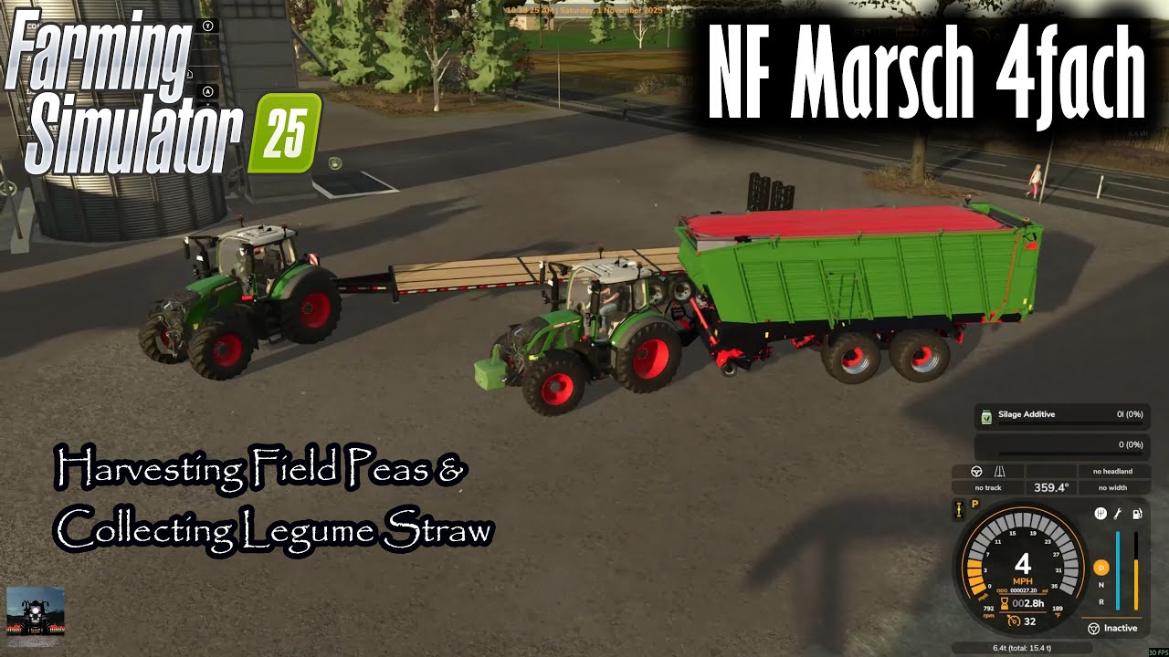 NF Marsch 4fach - Harvesting Field Peas & Collecting Legume Straw  - Farming Simulator 25 -   4X