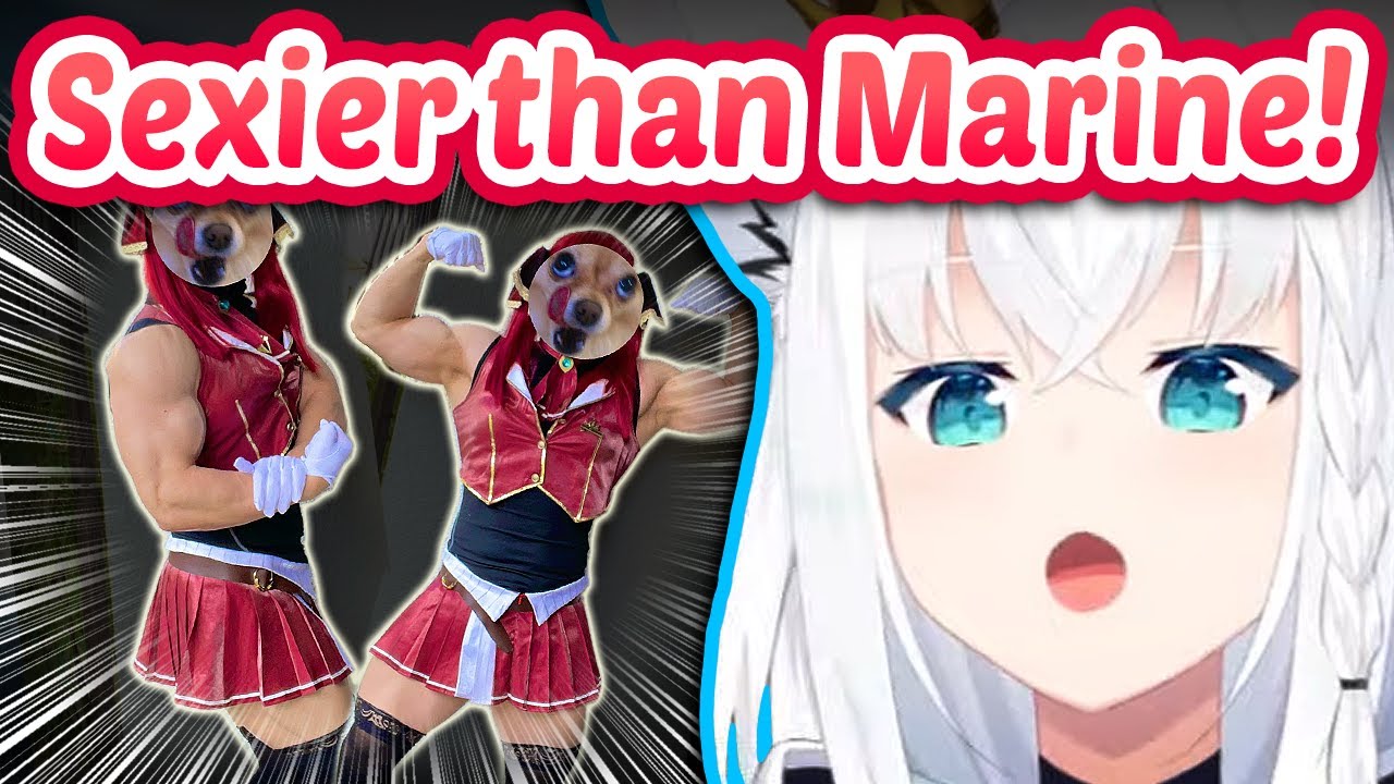 Fubuki Reacts To LVL 999 Buff Chad Marine Cosplay 【ENG Sub Hololive】