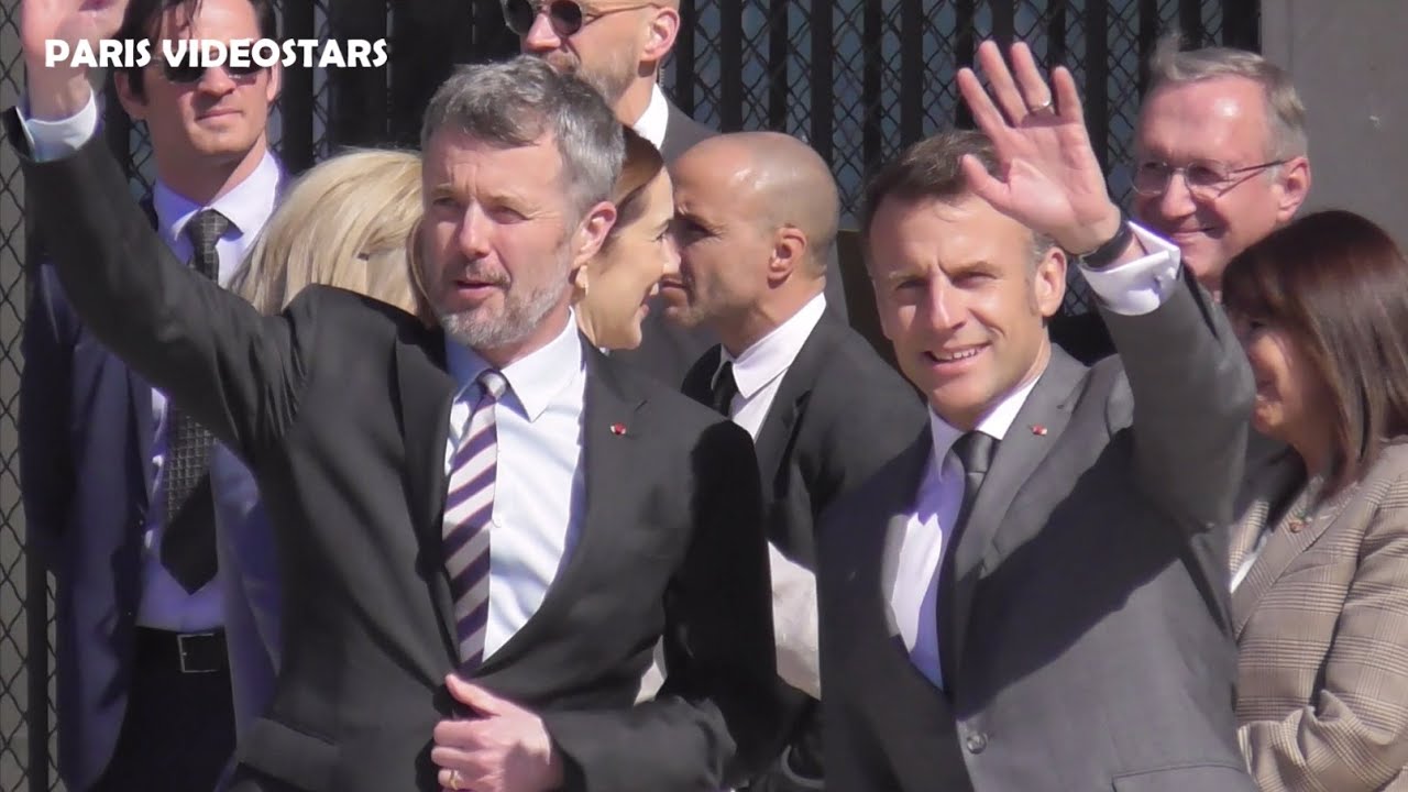 King Frederik X and Queen Mary of Denmark visit to Cathedral Notre Dame de Paris 2 april 2025