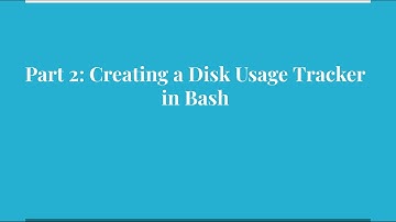 Creating a Disk Usage Tracker in Bash