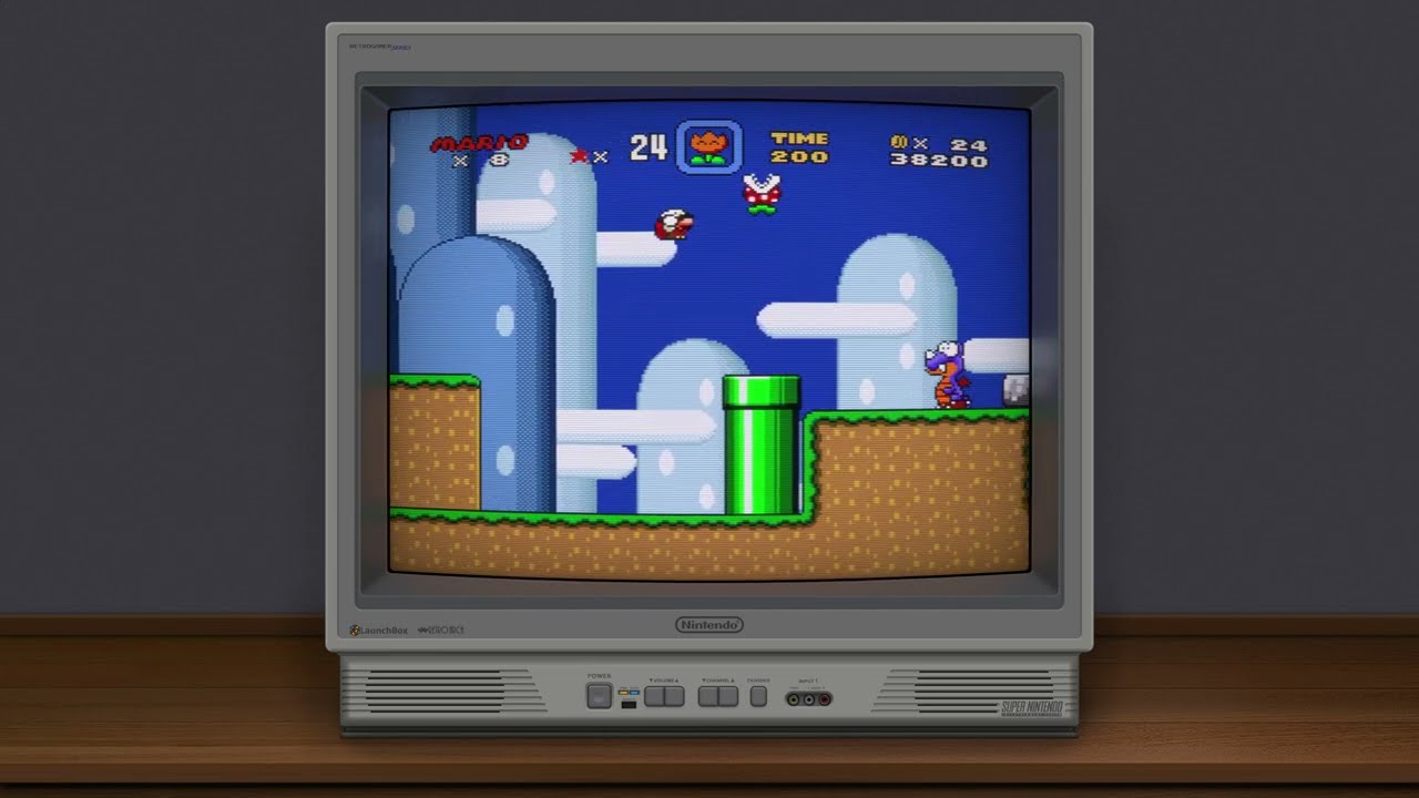RetroArch Mega Bezel TV Backgrounds - Nintendo_SuperNintendo-[White].slangp