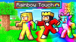 Minecraft BUT What You Touch TURNS TO RAINBOW!