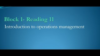 B207A -Week 6- Dima Hachem-  Introduction to Operations Management