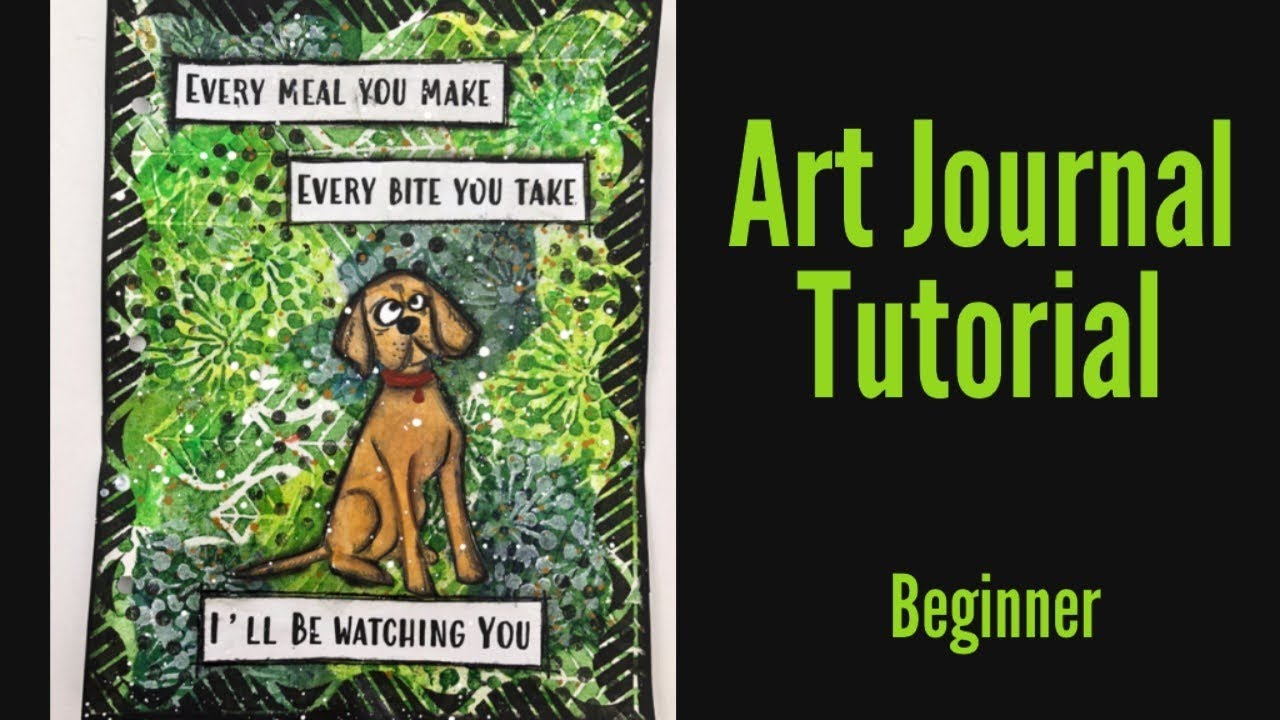 Mixed Media Art Journal Tutorial- USE STENCILS 2 WAYS- Beginner Tutorial