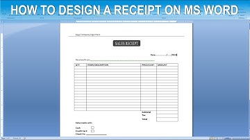 How to design a Sales Receipt using MS Word Step-by-Step