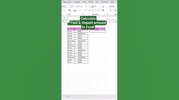 Calculating Paid and Unpaid Amounts in Excel: A Step-by-Step Guide |#shorts