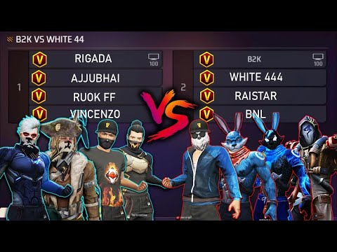 WHITE 444 B2K RAISTAR BNL VS RUOK FF AJJUBHAI VINCENZO RIGADA  4VS4 THE LEGENDS ARE BACK