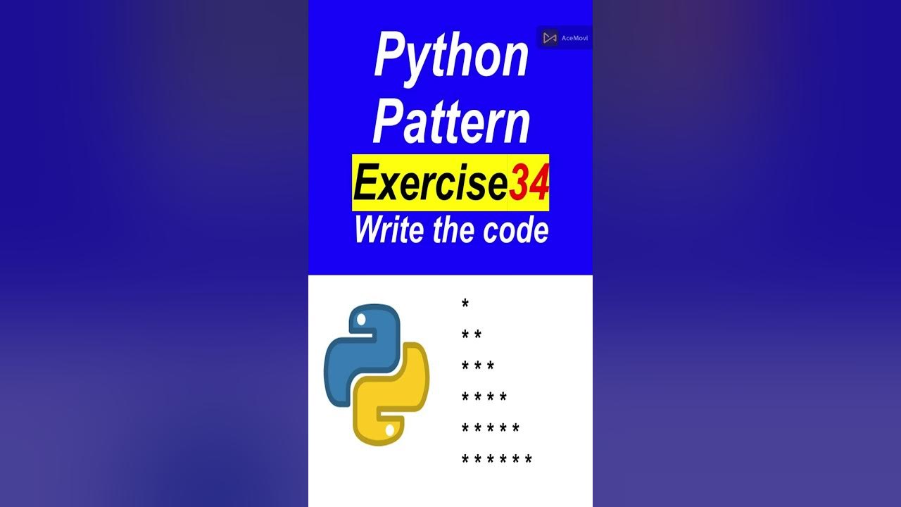 Python Pattern Exercise 34 With Solution#shorts #python #pattern # ...