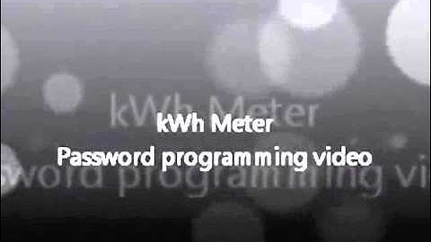 kWh meter Password programming