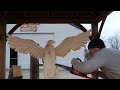 Time Lapse Chainsaw Carved Eagle!!