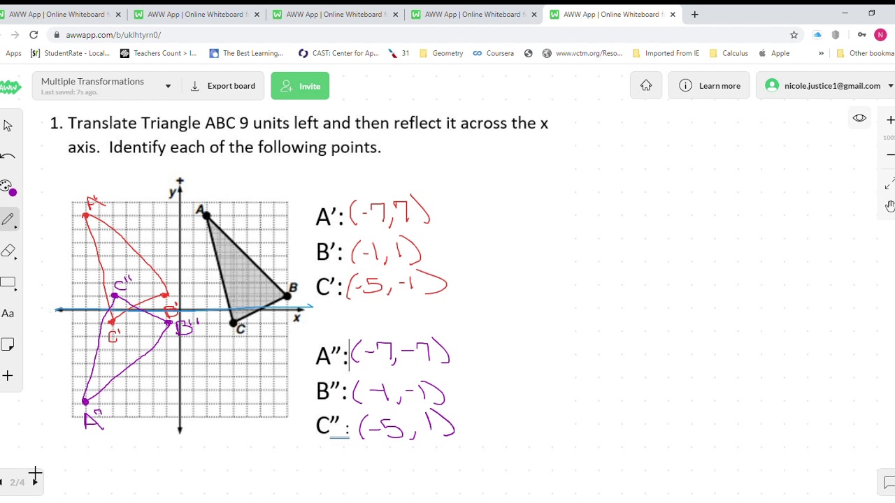 Geometry Multiple Transformations Worksheet Answers