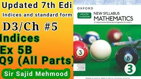 D3 math|Ch 5|Ex 5B|Q9_All_Parts|New Updated 7th Edition|New Oxford Mathematics 3|Sir Sajid Mehmood