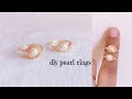 diy pearl rings/making simple and beautiful wire wrapped pearl rings/wire ring making for beginners