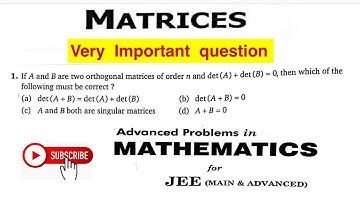 If A&B are two orthogonal matrices of order n and |A|+|B|=0,then which of the following must be true
