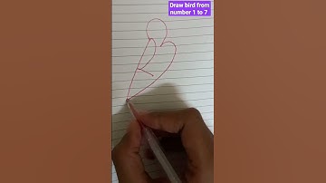 Draw a bird using the numbers 1 to 7 #simplestrokes #draw #simpledrawing #digitalpaintingtutorial