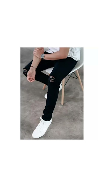 CELANA JEANS SOBEK LUTUT PRIA SLIMFIT ROBEK KOYAK RIPPED DENIM SOFT JEANS PREMIUM