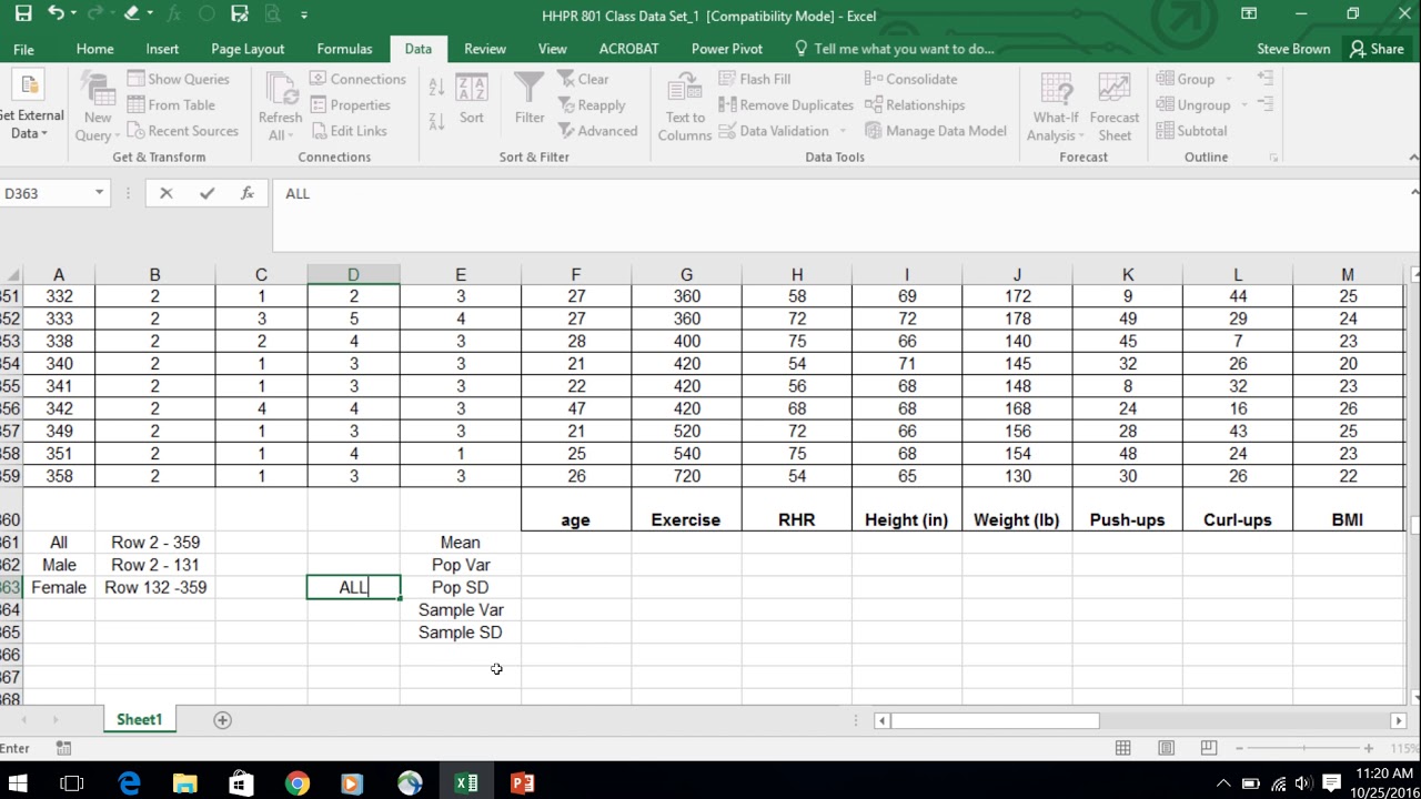 excel assignments for students