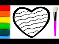 Rainbow  Heart  Coloring for Kids. Colouring and Painting for Toddlers, kid&#39;s  Let&#39;s Draw, Together
